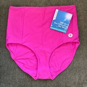 Coolibar Bright Pink High Rise Swim Bottoms - size Medium